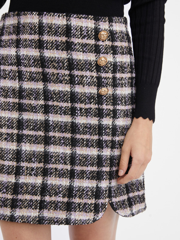 Orsay Schwarzer Damen-Karo-Rock ORSAY