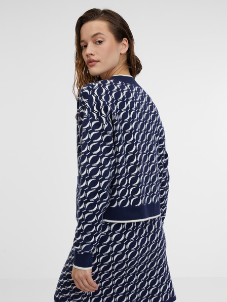 Orsay Dunkelblaue gemusterte Damen-Strickjacke ORSAY
