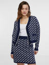 Orsay Dunkelblaue gemusterte Damen-Strickjacke ORSAY