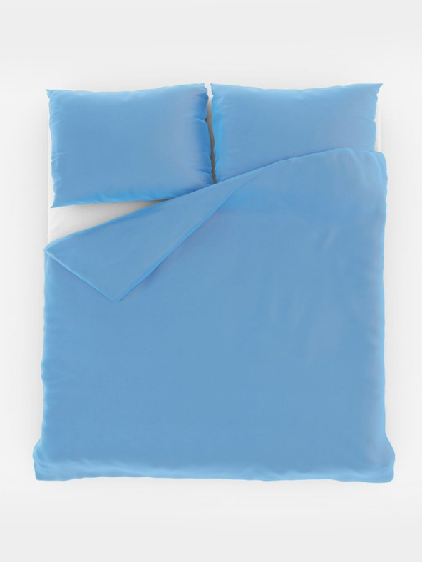 Kvalitex French Solid Cotton Bedding 240x200, 70x90cm blue