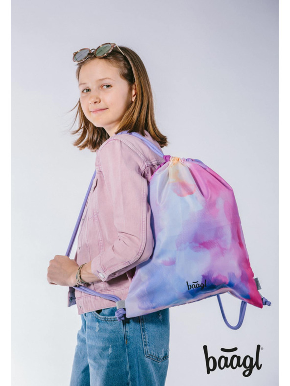 BAAGL  Pinkes Schulset - Rucksack, Mäppchen, Tasche Baagl Core Painting