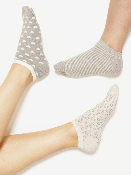 CAMAIEU ACOEURSOCKS LOT 3 Socken HERZ, gestreift UNI