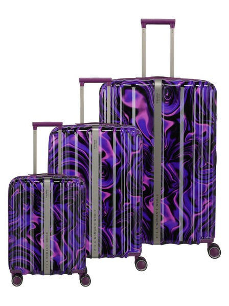 Travelite Reisekoffer-Set Travelite Lascana Edition S,M,L Purple Swirl
