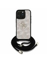 Guess Guess PU 4G Metal Logo Crossbody Riemen Rückseite Hülle für iPhone 16 Pro Pink
