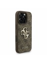 Guess Guess PU 4G Metal Logo Strap Rückseite Hülle für iPhone 16 Pro Max Braun