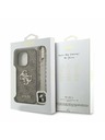 Guess Guess PU 4G Metal Logo Strap Rückseite Hülle für iPhone 16 Pro Max Braun