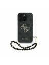 Guess Guess PU 4G Metal Logo Strap Rückseite Hülle für iPhone 15 Pro Schwarz