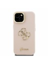 Guess Guess PU Grained 4G Logo Stand Kamera Rahmen Rückseite Hülle für iPhone 13 Pink