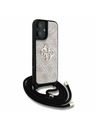 Guess Guess PU 4G Metal Logo Crossbody Riemen Rückseite Hülle für iPhone 16 Pink