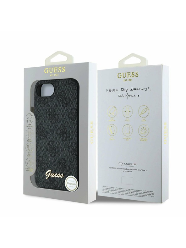 Guess Guess 4G Rückseite Hülle für iPhone 16e Grau