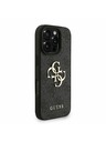 Guess Guess PU 4G Metal Logo Riemen Rückseite Hülle für iPhone 16 Pro Max Schwarz