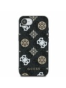 Guess Guess PU 4G Pfingstrose MagSafe Rückseite Hülle für iPhone 16e Schwarz