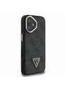 Guess Guess PU 4G Strass Dreieck Logo Stand Kamera-Rahmen MagSafe Rückseite Hülle für iPhone 16 Schwarz