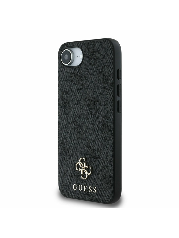 Guess Guess PU 4G Kleines Metal Logo MagSafe Rückseite Hülle für iPhone 16e Grau