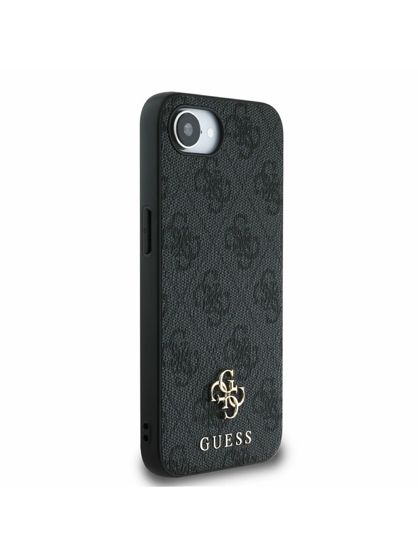 Guess Guess PU 4G Kleines Metal Logo MagSafe Rückseite Hülle für iPhone 16e Grau