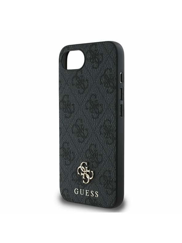 Guess Guess PU 4G Kleines Metal Logo MagSafe Rückseite Hülle für iPhone 16e Grau