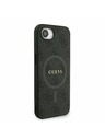 Guess Guess PU Leder 4G Farbiger Ring Riemen MagSafe Rückseite Hülle für iPhone 16e Schwarz