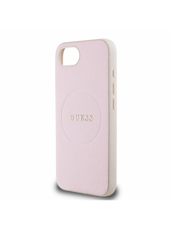 Guess Guess PU Genarbtes Klassisches Logo MagSafe Rückseite Hülle für iPhone 16e Rosa