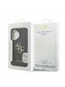 Guess Guess PU 4G Metall-Logo Ständer Kamera-Rahmen Rückseite Hülle für iPhone 16 Schwarz