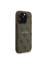 Guess Guess PU Leder 4G Farbiger Ring Riemen MagSafe Rückseite Hülle für iPhone 15 Pro Braun