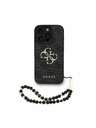 Guess Guess PU 4G Metall-Logo Riemen Rückseite Hülle für iPhone 16 Pro Schwarz