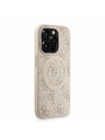 Guess Guess PU Leder 4G Farbiger Ring Riemen MagSafe Rückseite Hülle für iPhone 15 Pro Rosa