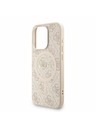 Guess Guess PU Leder 4G Farbiger Ring Riemen MagSafe Rückseite Hülle für iPhone 15 Pro Rosa