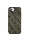 Guess Guess PU Leder 4G Farbiger Ring MagSafe Rückseite Hülle für iPhone 16e Braun