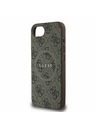Guess Guess PU Leder 4G Farbiger Ring MagSafe Rückseite Hülle für iPhone 16e Braun