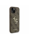 Guess Guess PU 4G Metall-Logo Riemen Rückseite Hülle für iPhone 15 Braun