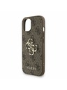 Guess Guess PU 4G Metall-Logo Riemen Rückseite Hülle für iPhone 15 Braun