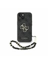 Guess Guess PU 4G Metall-Logo Riemen Rückseite Hülle für iPhone 15 Schwarz