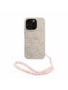 Guess Guess PU Leder 4G Farbiger Ring Riemen MagSafe Rückseite Hülle für iPhone 16 Pro Rosa