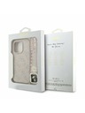 Guess Guess PU Leder 4G Farbiger Ring Riemen MagSafe Rückseite Hülle für iPhone 16 Pro Rosa