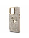 Guess Guess PU 4G Metall-Logo Ständer Kamera-Rahmen Rückseite Hülle für iPhone 16 Pro Max Rosa