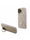 Guess Guess PU 4G Strass Dreiecks-Logo Ständer Kamera-Rahmen MagSafe Rückseite Hülle für iPhone 16 Rosa