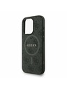 Guess Guess PU Leder 4G Farbiger Ring Riemen MagSafe Rückseite Hülle für iPhone 15 Pro Max Schwarz