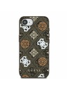 Guess Guess PU 4G Pfingstrose MagSafe Rückseite Hülle für iPhone 16e Braun