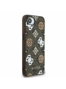 Guess Guess PU 4G Pfingstrose MagSafe Rückseite Hülle für iPhone 16e Braun