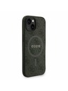 Guess Guess PU Leder 4G Farbiger Ring Riemen MagSafe Rückseite Hülle für iPhone 15 Schwarz