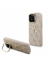 Guess Guess PU 4G Metall-Logo Stand Kamera Rahmen Rückseite Hülle für iPhone 15 Pro Max Pink