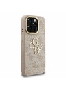 Guess Guess PU 4G Metall-Logo Stand Kamera Rahmen Rückseite Hülle für iPhone 15 Pro Max Pink
