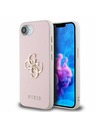 Guess Guess PU Genarbte 4G Metall-Logo Rückseite Hülle für iPhone 16e Pink