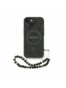 Guess Guess PU Leder 4G Farbiger Ring Riemen MagSafe Rückseite Hülle für iPhone 14 Schwarz