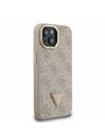 Guess Guess PU 4G Strass Dreiecks-Logo Stand Kamera Rahmen MagSafe Rückseite Hülle für iPhone 14 Pink