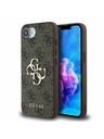 Guess Guess PU 4G Metall-Logo Rückseite Hülle für iPhone 16e Braun