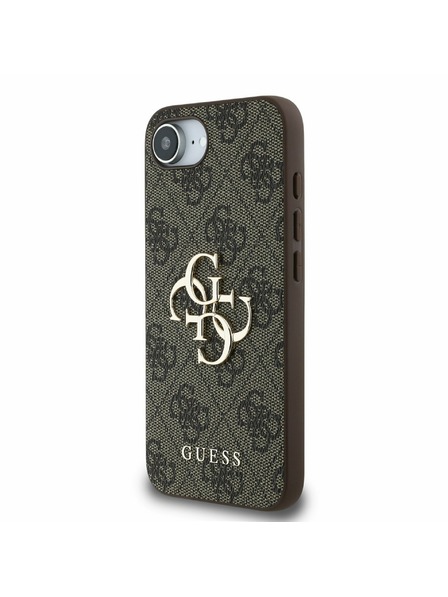 Guess Guess PU 4G Metall-Logo Rückseite Hülle für iPhone 16e Braun