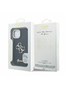 Guess Guess PU Genarbte 4G Logo Stand Kamera Rahmen Rückseite Hülle für iPhone 14 Schwarz