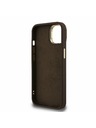 Guess Guess PU 4G Metall-Logo Stand Kamera Rahmen Rückseite Hülle für iPhone 14 Braun