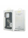 Guess Guess PU Genarbte 4G Logo Stand Kamera Rahmen Rückseite Hülle für iPhone 16 Pro Max Schwarz